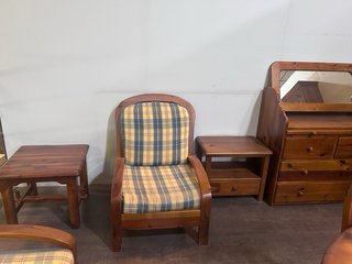 Comedor rústico madera maciza Sofa de 3 plazas