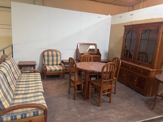 Comedor rústico madera maciza Sofa de 3 plazas