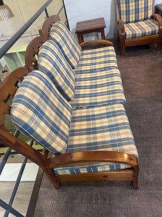 Comedor rústico madera maciza Sofa de 3 plazas