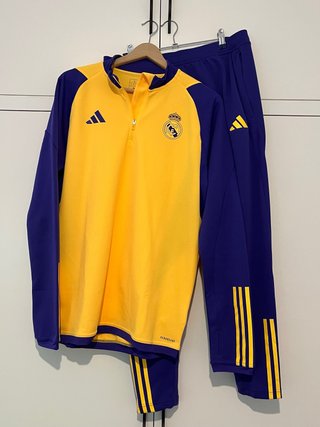 Chándal Real Madrid Adidas Amarillo/Morado Talla L