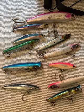 Lote señuelos pesca spinning pesado