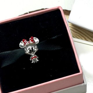 Charm Minnie Vestido Rojo Disney Plata