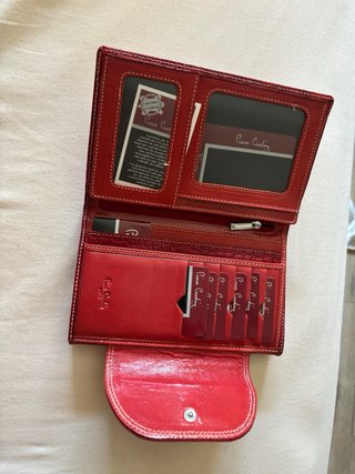 Monedero Pierre Cardin Rojo Cocodrilo