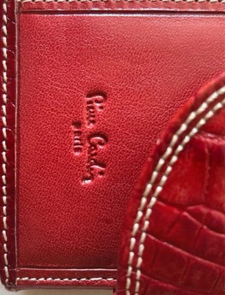 Monedero Pierre Cardin Rojo Cocodrilo