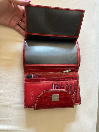Monedero Pierre Cardin Rojo Cocodrilo