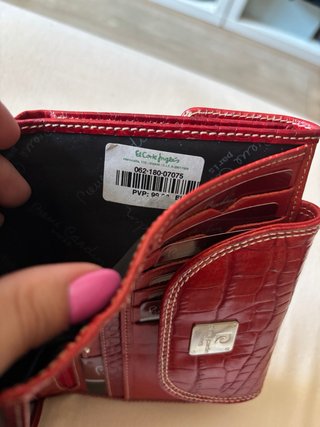 Monedero Pierre Cardin Rojo Cocodrilo