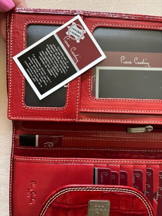 Monedero Pierre Cardin Rojo Cocodrilo