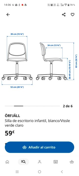 Silla de escritorio infantil ÖRFJÄLL Ikea