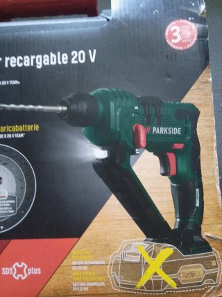 Martillo Perforador Parkside 20V (con  Batería) y
