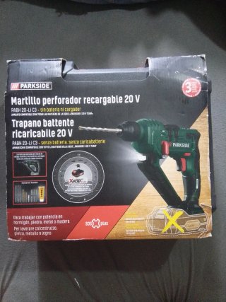 Martillo Perforador Parkside 20V (con  Batería) y