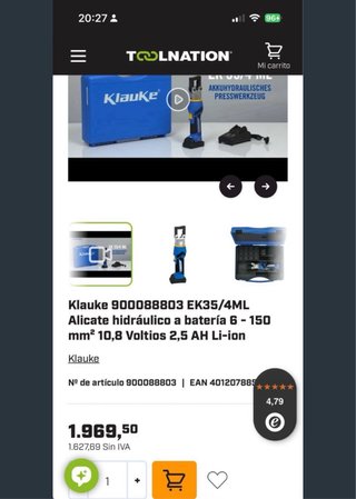 crimpadora bateria klauke EK354ML