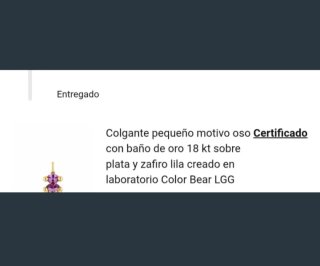 Colgante Tous Plata Chapado Oro Zafiro