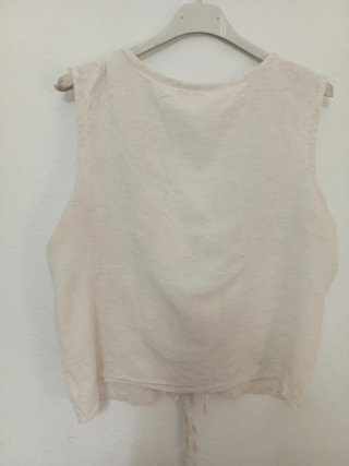 Chaleco mujer beige bordado talla M