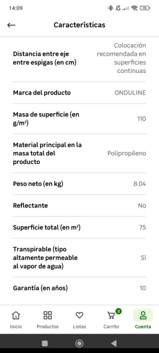 Onduline Lámina Impermeable Gris 1,5m x 50m