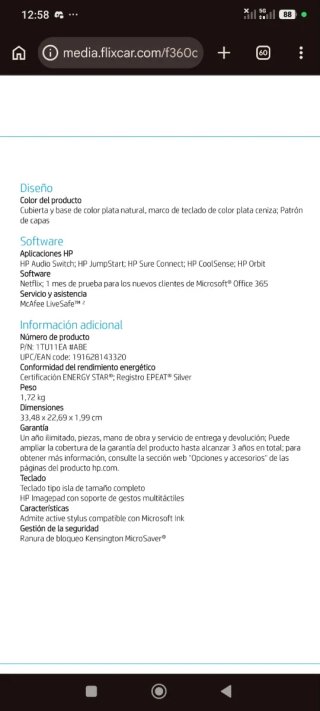 HP Pavilion x360 Convertible Plata