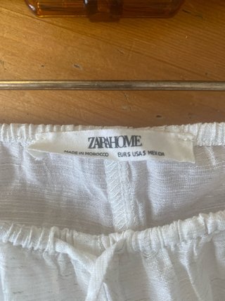 Pantalón lino Zara Home blanco crudo