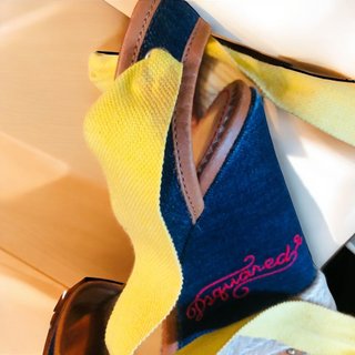 Dsquared2 Cuñas Vaqueras Azules con Lazos Amarillo