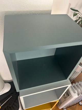 Scaffali a Cassa IKEA in Legno Grigio e Giallo
