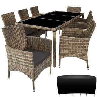 set da giardino in rattan, 8+1 · Vetro