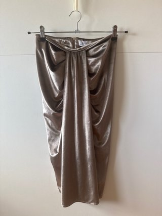 Falda terciopelo gris