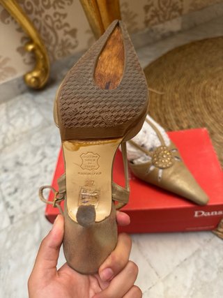 Tacones vintage dorados Dansi Talla 37