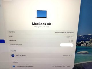 E1203951-0 PORTATIL APPLE APPLE MACBOOK AIR M4 16G