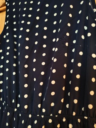 Vestido largo lunares azul y blanco
