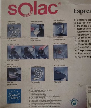Cafetera Solac Espresso Safety C409