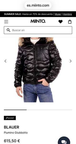 Chaqueta Blauer S Hombre Azul Marino Pelo Zorro