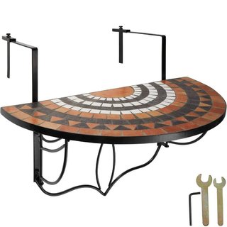 Tavolino da balcone con decorazione a mosaico, a ribalta 75