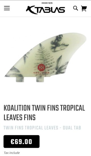 Quillas Surf Koalition Twin Fins FCS DUAL TAB