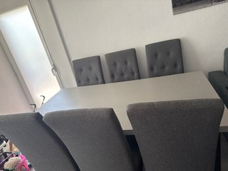Juego de 3 sillas de comedor grises