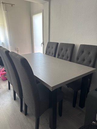 Juego de 3 sillas de comedor grises