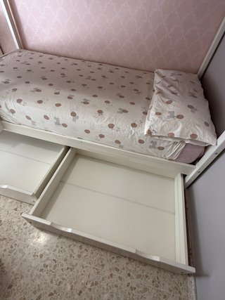 Litera infantil casita madera blanca