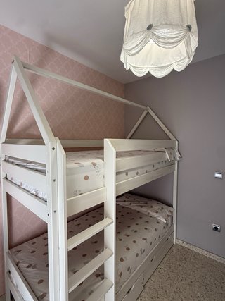 Litera infantil casita madera blanca