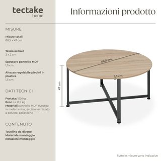 Tavolino da salotto Aberdeen 88,5 x 47 cm · Metallo