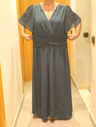 Vestido de fiesta verde botella