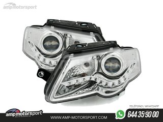 FAROS DELANTEROS OJOS DE ANGEL CCFL + LUZ DIURNA PARA VOLKSWAGEN PASSAT 3C