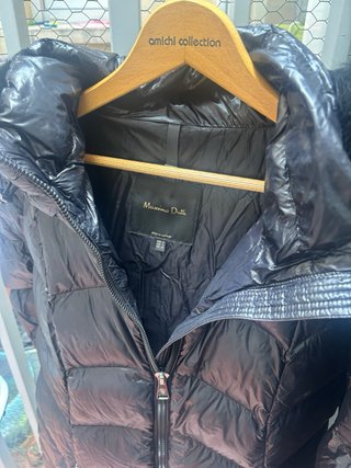 2 Abrigos Massimo Dutti XL Granate (pluma) y Negro