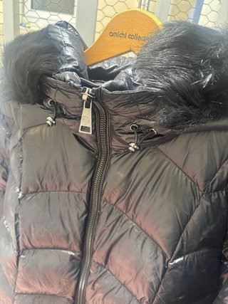 2 Abrigos Massimo Dutti XL Granate (pluma) y Negro