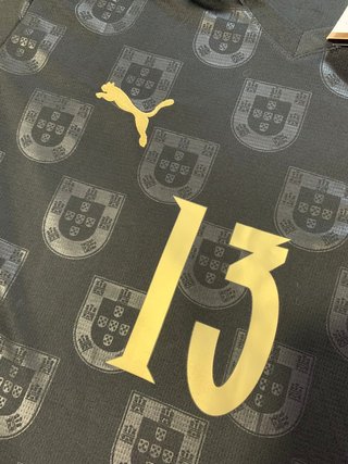 Camiseta Portugal #13 Puma Negra Dorada
