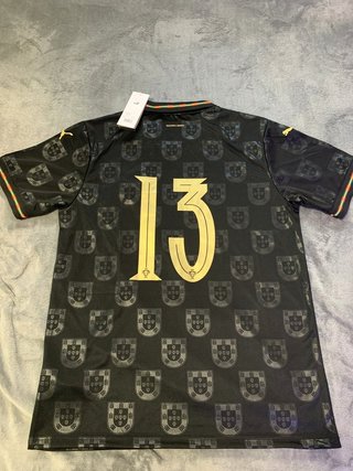 Camiseta Portugal #13 Puma Negra Dorada