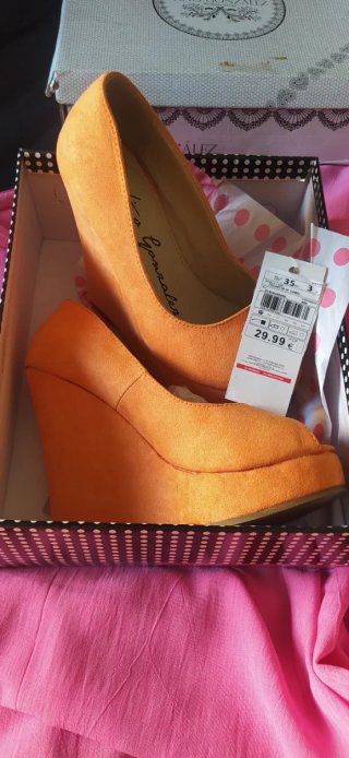 Zapatos Naranja Peep Toe