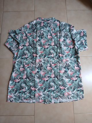 Camisa Hawaiana Estampado Flamenco Talla M