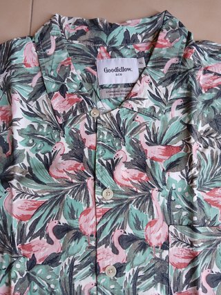 Camisa Hawaiana Estampado Flamenco Talla M
