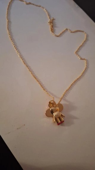 Bellissima collana oro con ciondolo fiore rosa