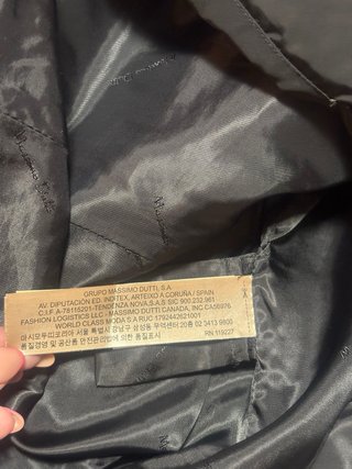 Abrigo Massimo Dutti Negro Talla XL