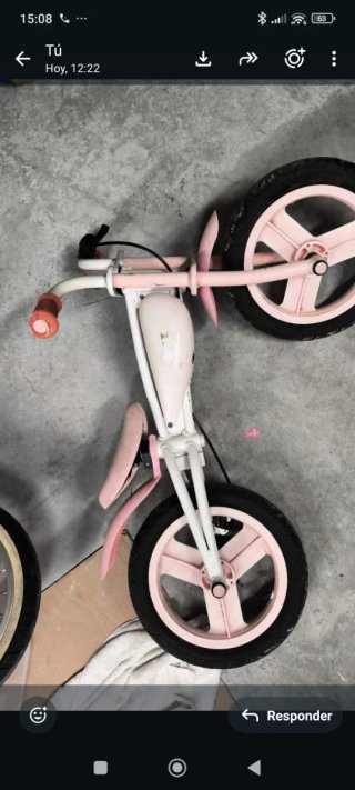 Bici sin pedales rosa para niña