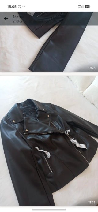 Chaqueta cuero Mango