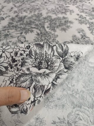 Retal 2x1,40 de tela de loneta  Toile de Jouy